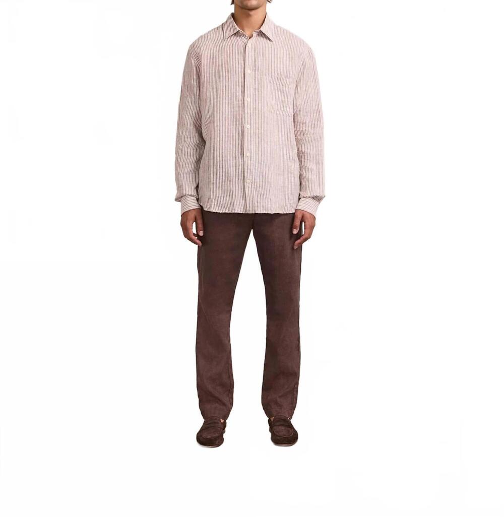 NEW FRESCOBAL CARIOCA telles linen striped shirt in caramel